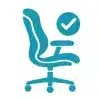 Ergonomic chair with checkmark